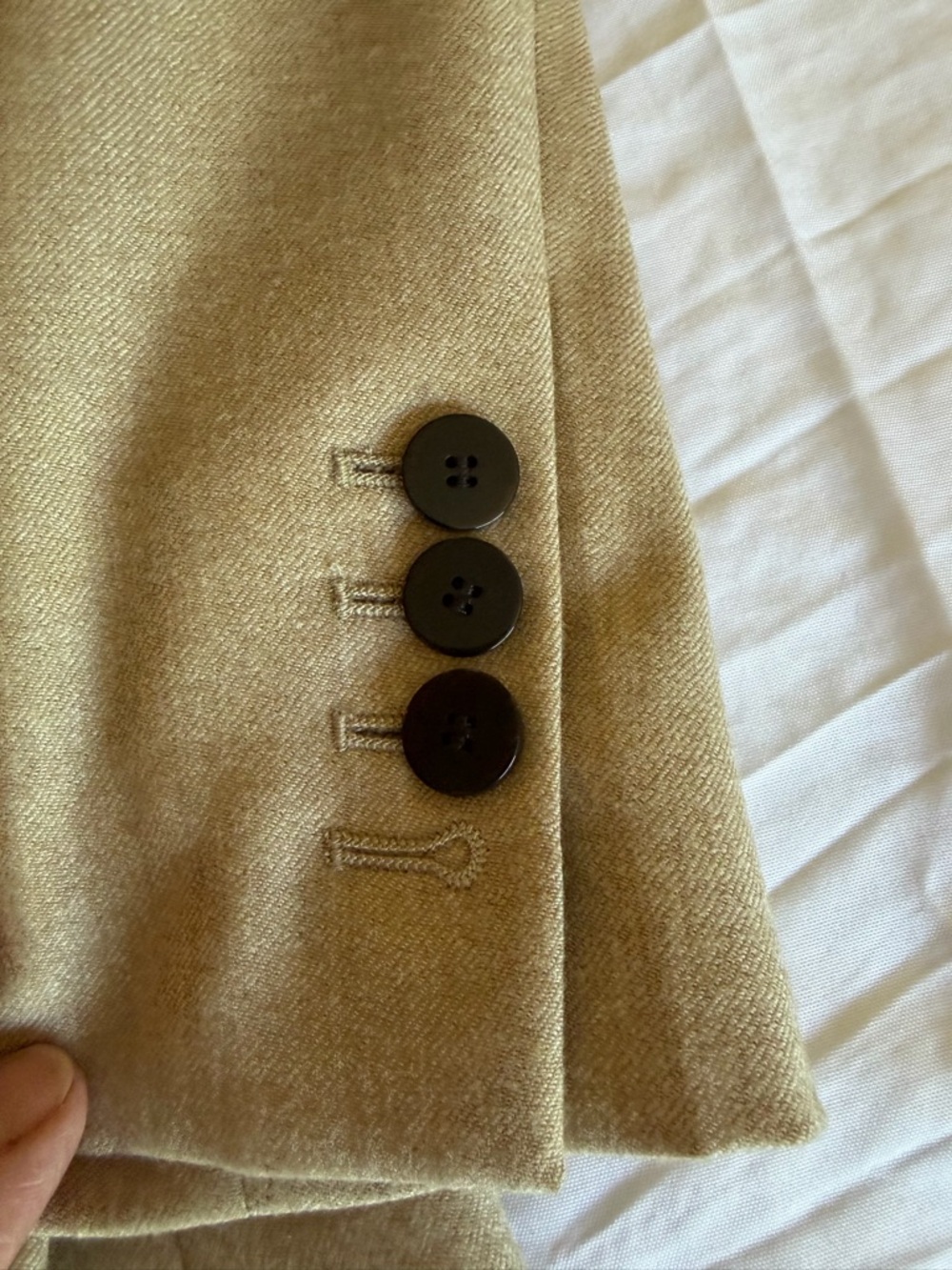 Theory Beige Single-Button Wool-Blend Blazer - Picture 10 of 12